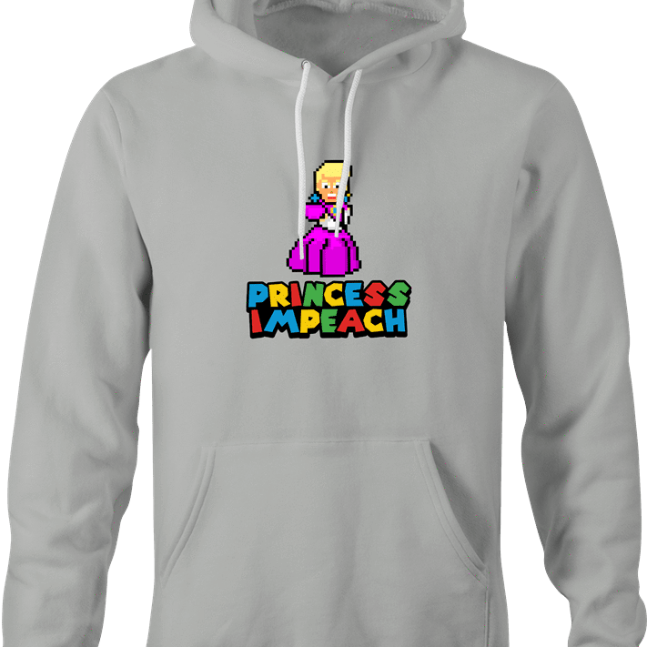 funny Donald Trump Impeached aka Princess Impeached Super Mario Mashup t-shirt Ash Grey hoodie