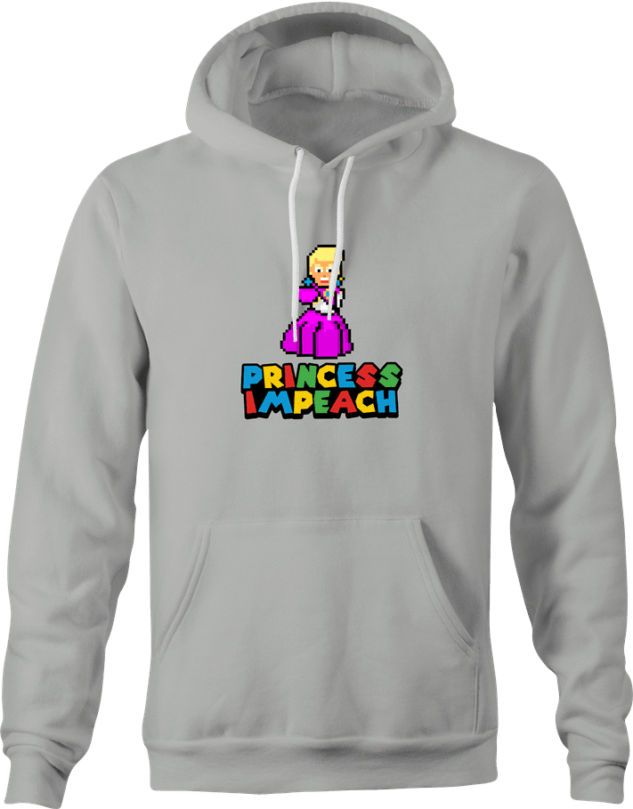funny Donald Trump Impeached aka Princess Impeached Super Mario Mashup t-shirt Ash Grey hoodie