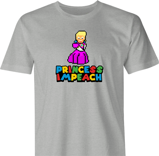 funny Donald Trump Impeached aka Princess Impeached Super Mario Mashup men's t-shirt