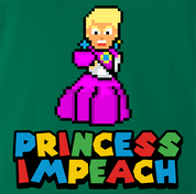 funny Donald Trump Impeached aka Princess Impeached Super Mario Mashup green t-shirt