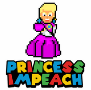 funny Donald Trump Impeached aka Princess Impeached Super Mario Mashup white tee