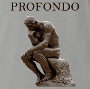 Funny The Thinker Profondo Parody Ash Grey T-Shirt