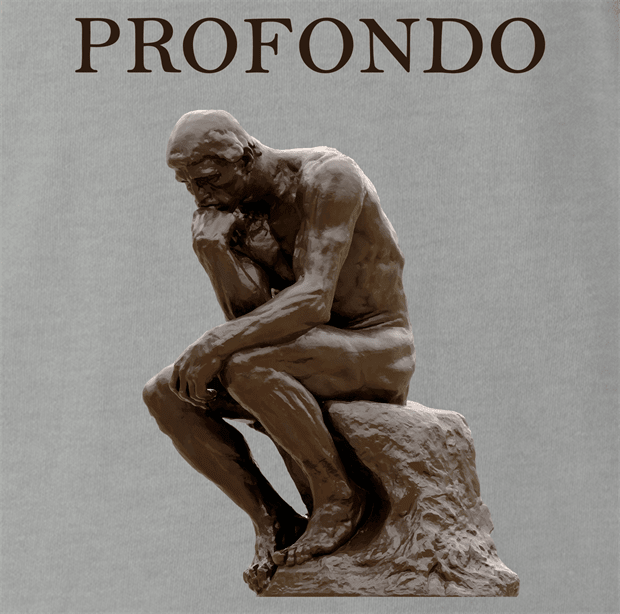 Funny The Thinker Profondo Parody Ash Grey T-Shirt