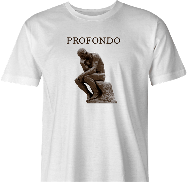 Funny The Thinker Profondo Parody White Men's T-Shirt
