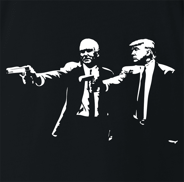 funny donald trump mike pence pulp fiction black t-shirt