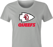 funny Kansas City Queefs Superbowl Champions Parody t-shirt women's Ash Grey