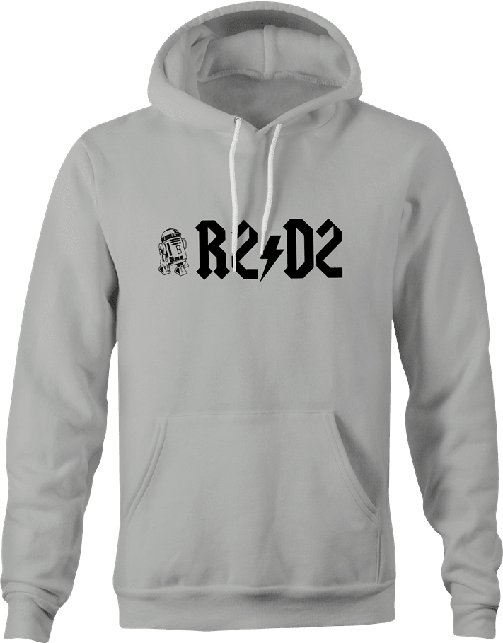 funny R2D2 Star Wars ACDC Mashup t-shirt Ash Grey hoodie