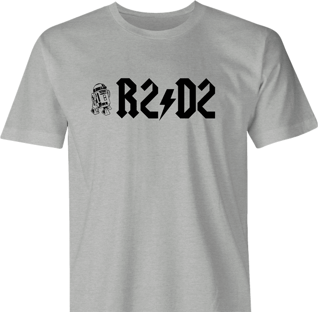 funny R2D2 Star Wars ACDC Mashup men's t-shirt