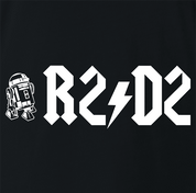 funny R2D2 Star Wars ACDC Mashup black t-shirt