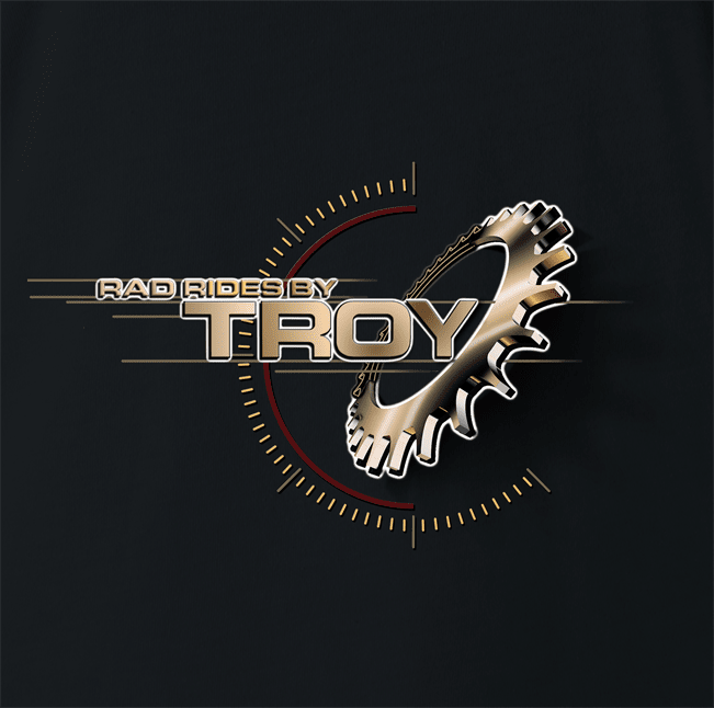 The Offical Rad Rides by Troy Logo Black Tee | Cool Cars