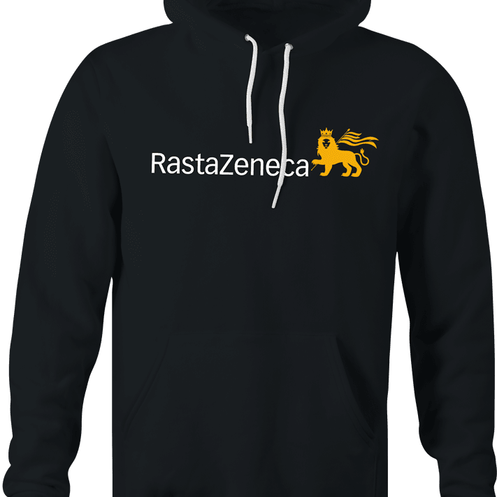 Funny Rasta Zeneca Vaccine Parody T-Shirt Black Hoodie