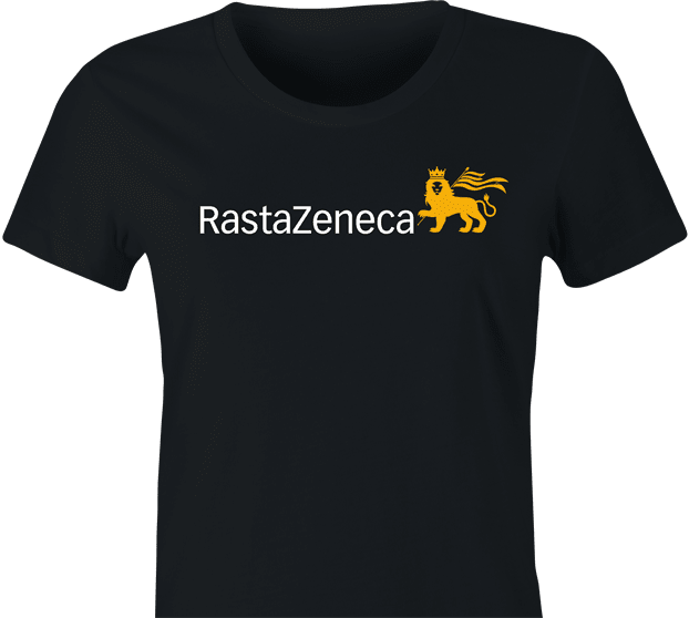 Funny Rasta Zeneca Vaccine Parody T-Shirt Women's Black