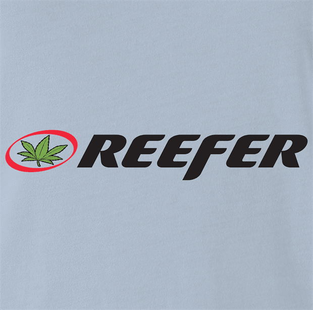 funnyReefer Weed Clothing Parody Light Blue t-shirt