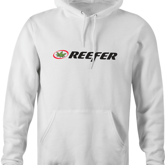 funnyReefer Weed Clothing Parody white hoodie