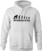 Funny evolution of man regression t-shirt white hoodie