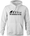 Funny evolution of man regression t-shirt white hoodie