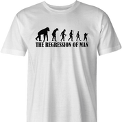 Funny evolution of man regression t-shirt men's white t-shirt 