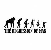 Funny evolution of man regression t-shirt white tee