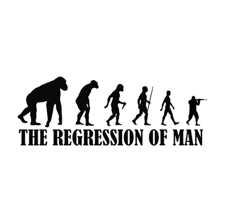 Funny evolution of man regression t-shirt white tee