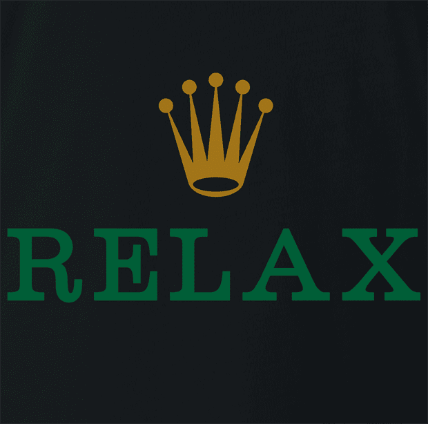 Funny Relax, chill, take a load off luxurious humor Black T-Shirt