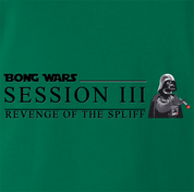 Funny Bong Wars: Revenge of The Spliff Star Wars Weed Parody Kelly Green T-Shirt