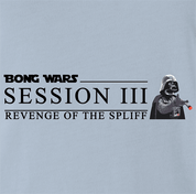 Funny Bong Wars: Revenge of The Spliff Star Wars Weed Parody Light Blue T-Shirt