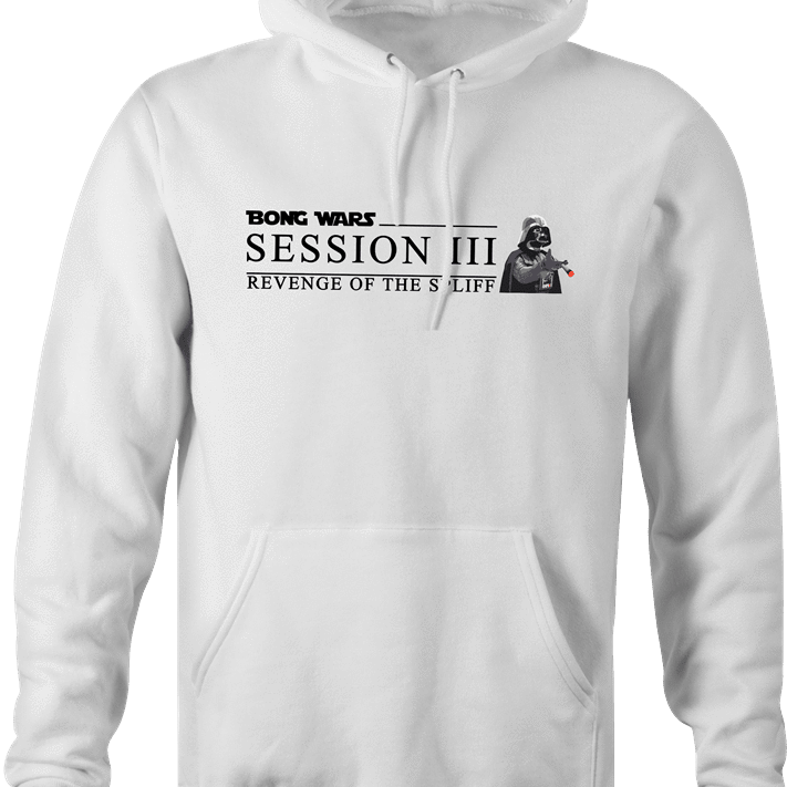 Funny Bong Wars: Revenge of The Spliff Star Wars Weed Parody White Hoodie