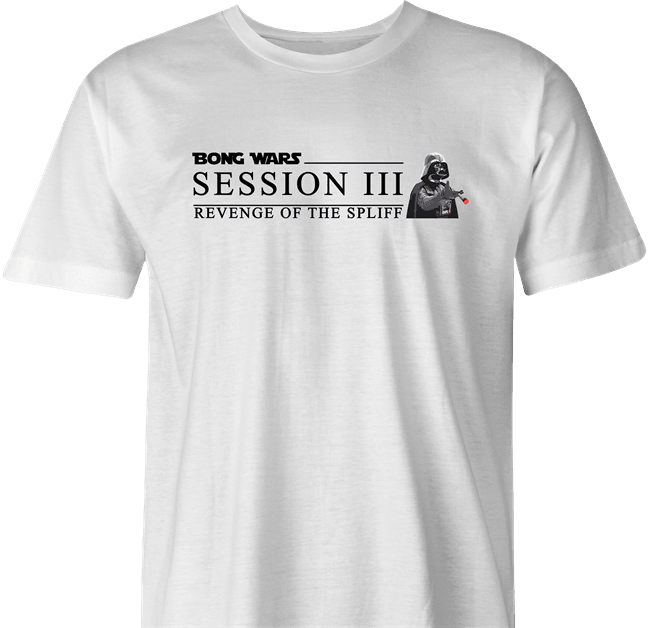 Funny Bong Wars: Revenge of The Spliff Star Wars Weed Parody White Men's T-Shirt