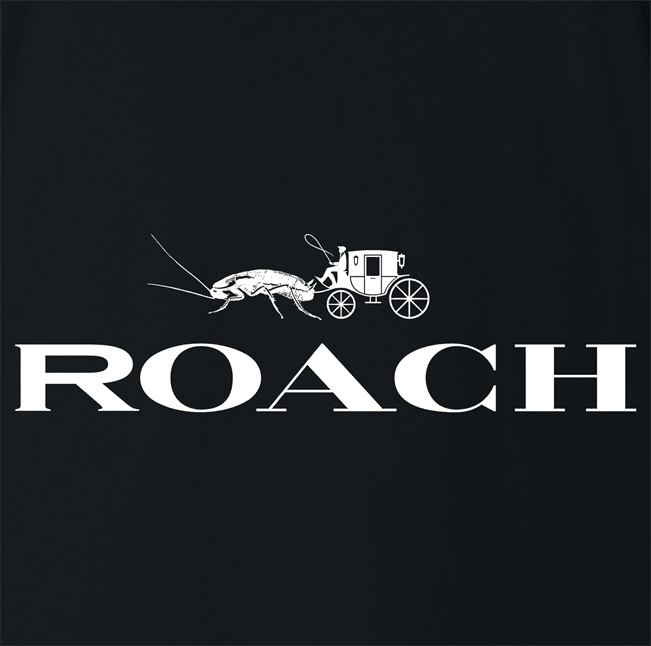 Funny Cockaroach Luxury Handbags Mashup Parody Black T-Shirt