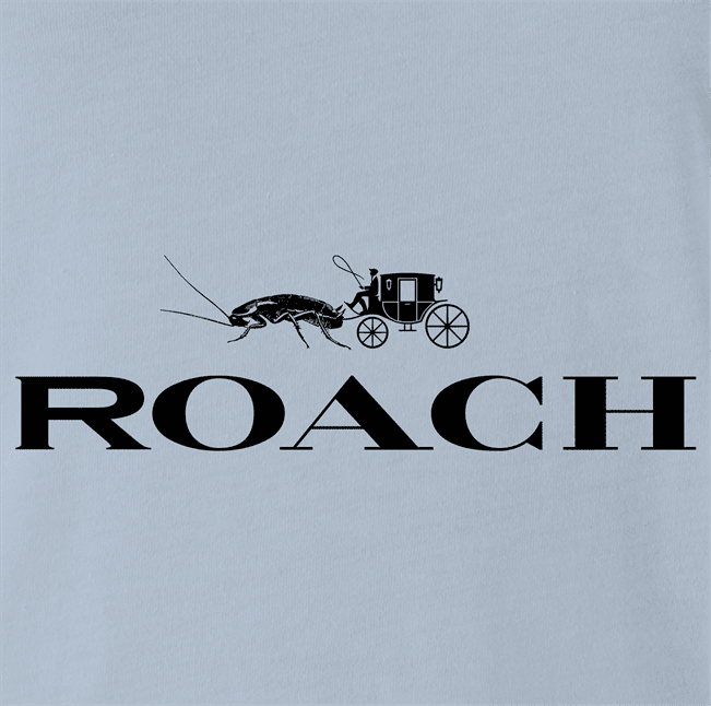 Funny Cockaroach Luxury Handbags Mashup Parody Light Blue T-Shirt