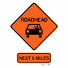 funny road head warning sign white t-shirt 