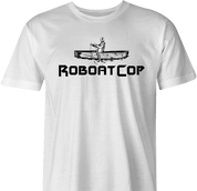 Funny Robocop Rowboat Mashup Golf men's t-shirt white 