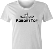 Funny Robocop Rowboat Mashup Golf women's t-shirt white 
