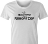 Funny Robocop Rowboat Mashup Golf women's t-shirt white 