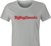 Funny Rolling Stoned Smoking Weed Parody T-Shirt Women's Ash Grey