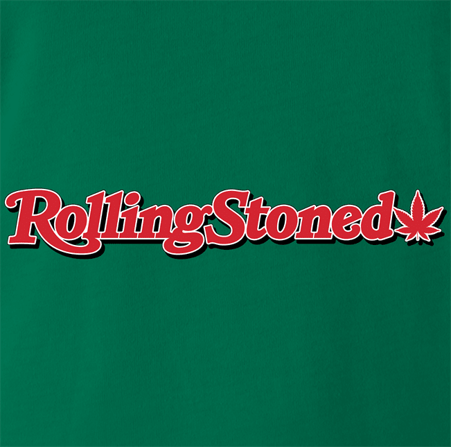 Funny Rolling Stoned Smoking Weed Parody Green T-Shirt