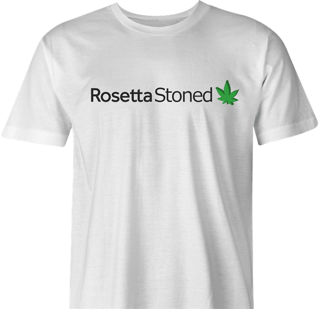Funny Rosetta Stoned Smoking Weed Parody White Men's T-Shirt