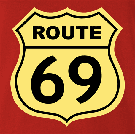 funny route 66 t-shirt red