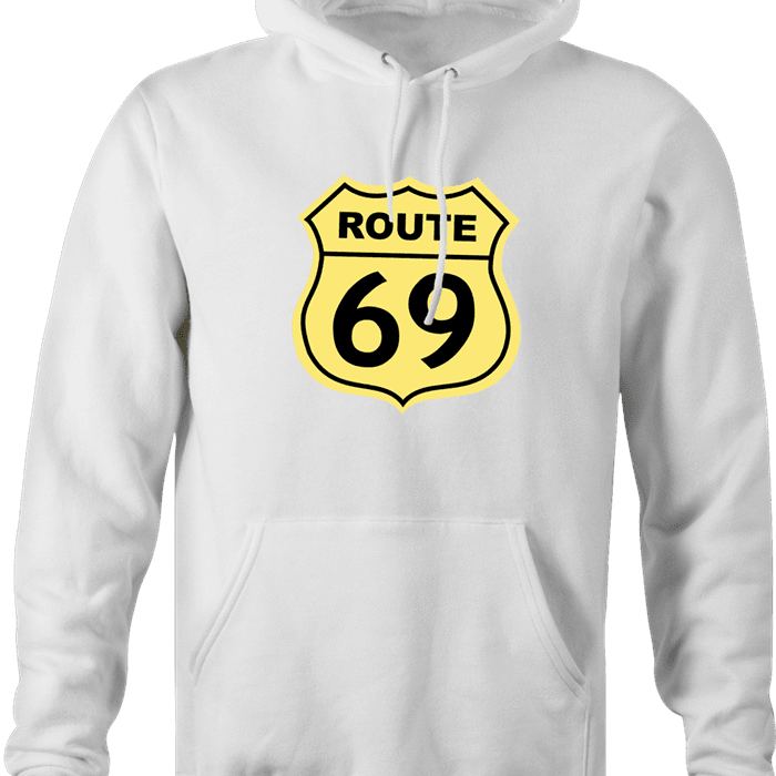 funny route 66 t-shirt white men's hoodie