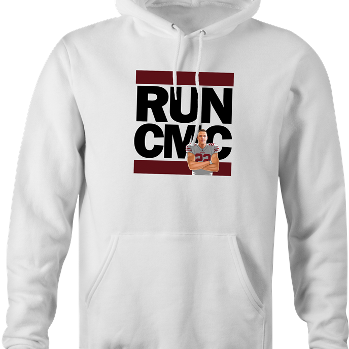 Funny Christian McCaffrey San Francisco 49ers - Run CMC | Run DMC Mashup Parody white men's hoodie
