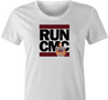 Funny Christian McCaffrey San Francisco 49ers - Run CMC | Run DMC Mashup Parody white women's t-shirt