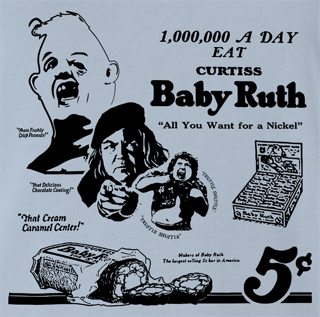 Funny goonies baby ruth sloth chunk light blue t-shirt