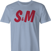 Funny S&M sexy H&M men's light blue t-shirt 