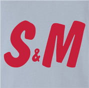 Funny S&M sexy H&M light blue t-shirt 