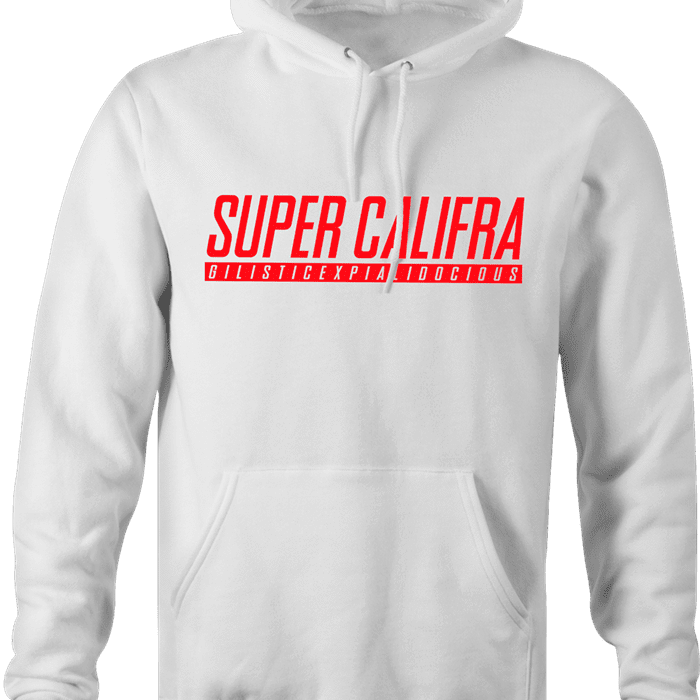 Funny Mary Poppins Supercalafragilisticespialadocious and Super Nitendo parody hoodie white 