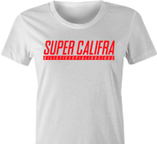 Funny Mary Poppins Supercalafragilisticespialadocious and Super Nitendo parody t-shirt white women's