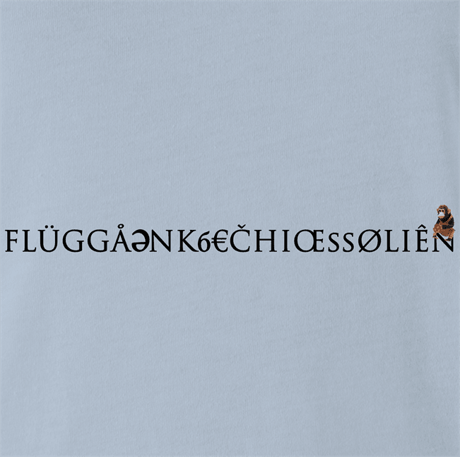 Funny Eurotrip Vandersexxx Safe Word | Fluggaenkoecchicebolsen | FLÜGGÅ?NK?€?HIŒßØL?ÊN Parody Light Blue T-Shirt
