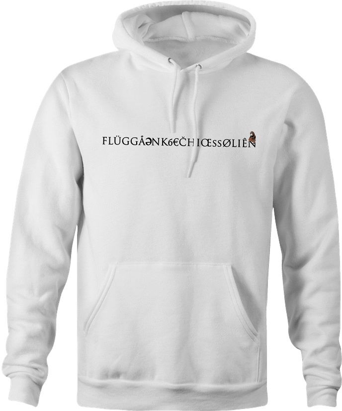 Funny Eurotrip Vandersexxx Safe Word | Fluggaenkoecchicebolsen | FLÜGGÅ?NK?€?HIŒßØL?ÊN Parody White Hoodie
