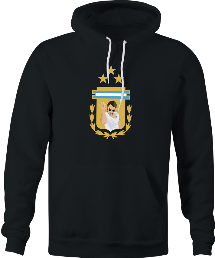 funny salt bae argentina soccer men's black hoodie 