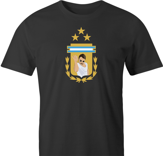 funny salt bae argentina soccer men's black t-shirt 